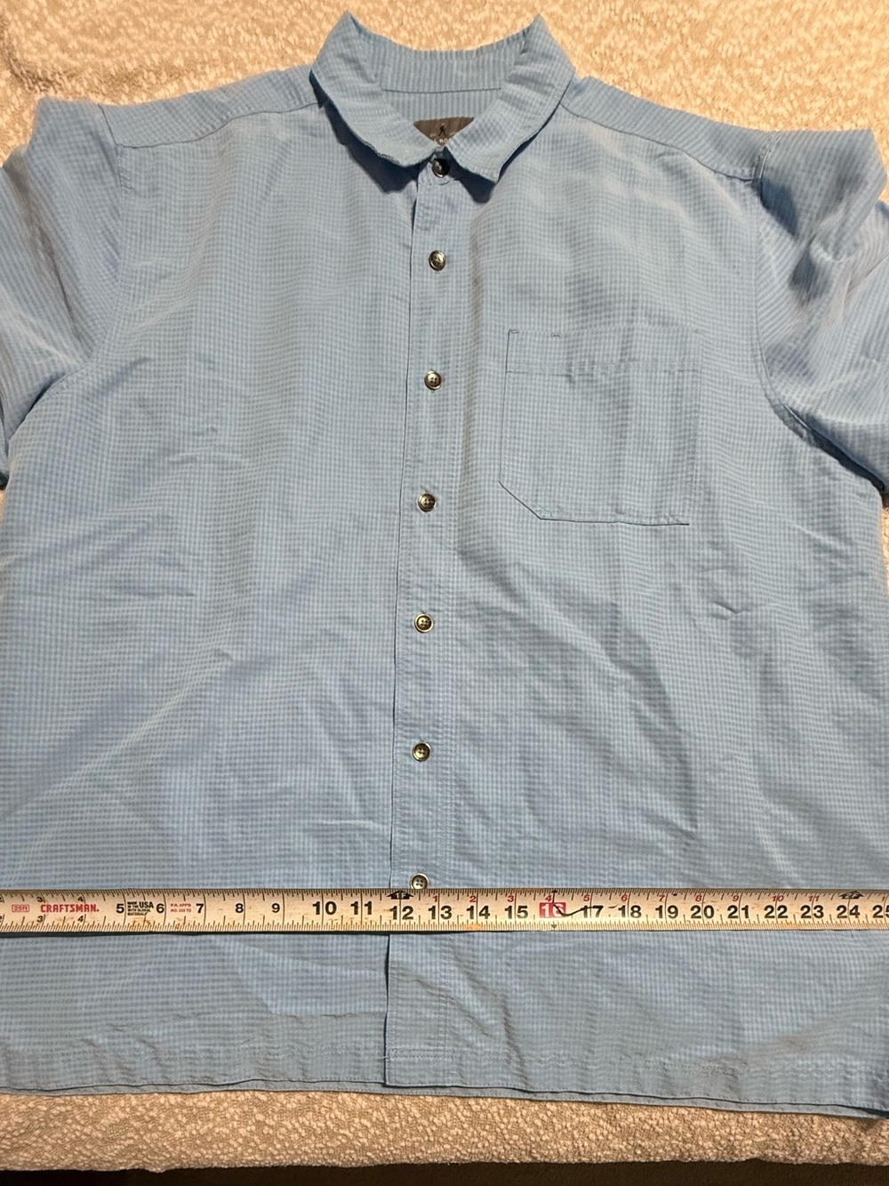 Royal Robbins Light Blue Short-Sleeve Button-Down Shirt - Picture 6 of 7